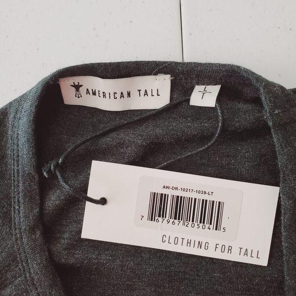 American Tall Viscose Blend Long Sleeve Dress Size Large Tall Charcoal Gray NEW - Picture 13 of 15